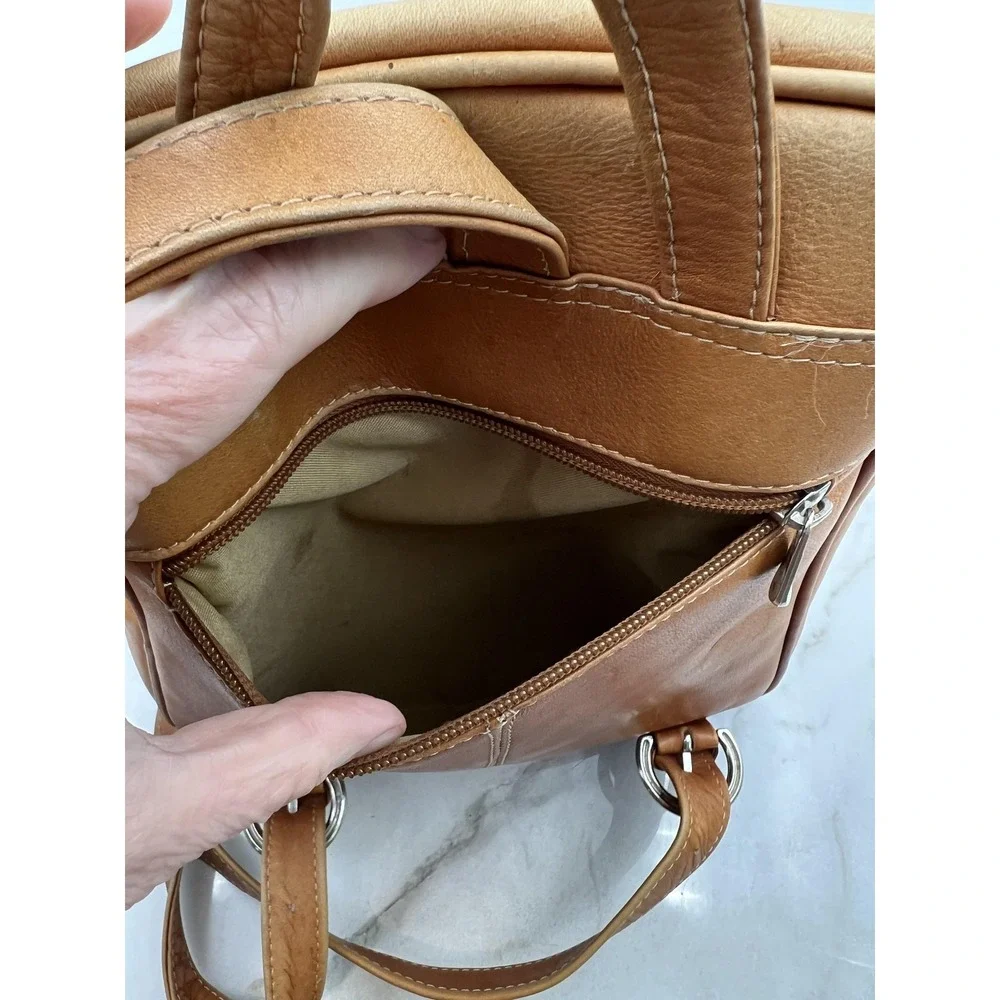 Piel Leather Backpack Purse Women's Tan Handmade in Columbia Genuine Leather